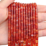 BONNY BOXX 150PCs Natural Carnelian Spacer Beads, Loose Semi Precious Flat Round Gemstone Heishi Disc Stone Beads for Beading Je
