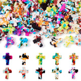 Elecrelive 100Pcs Turquoise Cross Beads Crucifix Easter Bead Charm Colorful Synthetic Gemstone for Religious Bracelets Necklaces