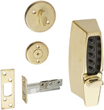 Simplex 710803 Kaba 7100 Series Metal Mechanical Pushbutton Auxiliary Lock with Thumbturn, 25mm Tubular Deadbolt, Flat Front Fac