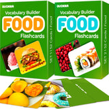 QUOKKA 104 Food Flash Cards Set - Kids and Adults Vocabulary Builder for ABA Therapy, Early Childhood Education, and ESL Teachin