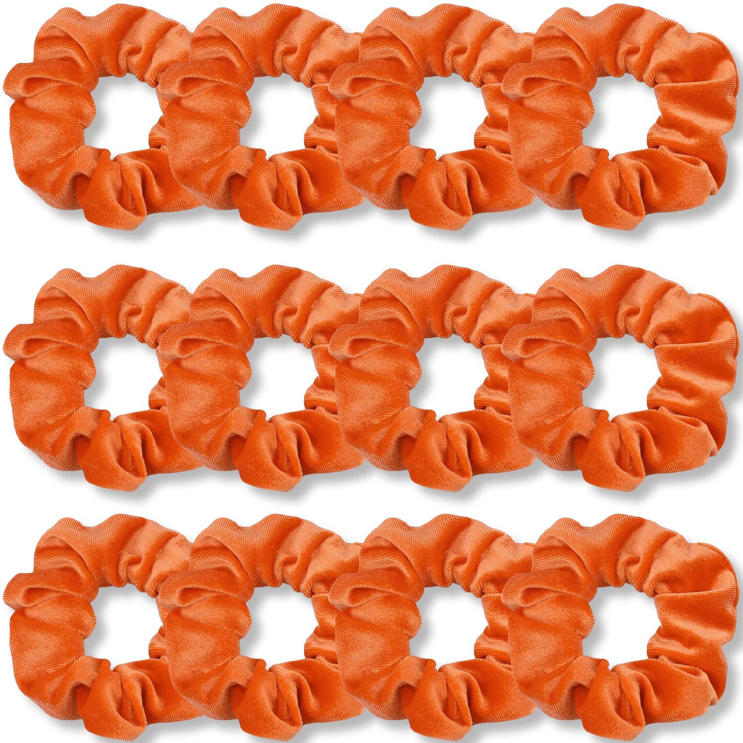 IVARYSS Orange Scrunchies, Premium Velvet Soft Fall Hair Scrunchy, Halloween Thick Elastic Bands, Hair Accessories for Women and