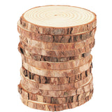 KOHAND 12 PCs 6.3-6.7 Inch Wood Slices for Crafts, Unfinished Wood Rounds with Bark, Round Wooden Discs Circles for Christmas Or
