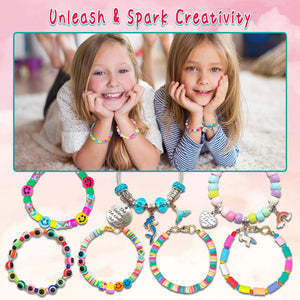 leitait Girls Toys Bracelet Making Kit -3400pcs Beads for Charm Jewelry Making Kit Supplies, Unicorn/Mermaid Crafts Birthday Chr