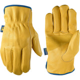 Wells Lamont Mens SlipOn HydraHyde Full Leather Work Gloves WaterResistant XXLarge (1168XX), Saddletan