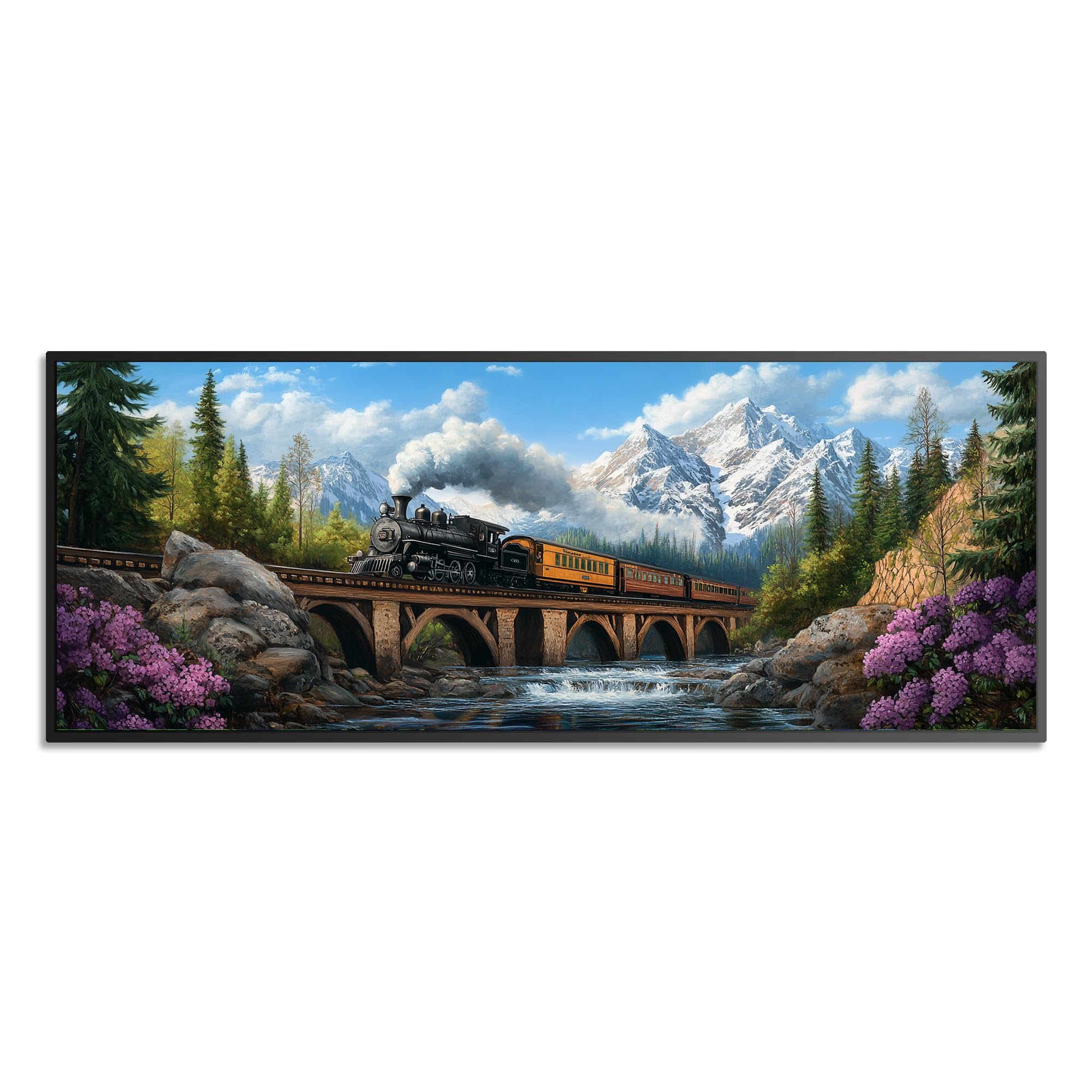 Wergund 5D DIY Large Diamond Art Kits for Adults Train, Large Size Diamond Art Mountain, Full Drill Crystal Rhinestone Embroider