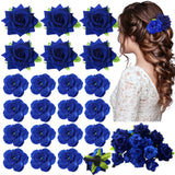 BBTO 21 Pieces Flower Hair Clip Rose Hair Clips Hair Barrettes for Women Flower Hair Accessories Boho Bride Claw Clip Hairpin Br
