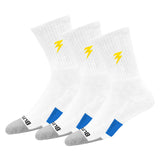 Blitzsox MenS Regular Cotton Blend Socks (Pack Of 3) (BltzTnsFPw_White)