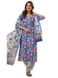 Libas Women'S Pure Cotton Kurta Sets (400157O_Blue_L)