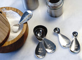 Rsvp International Endurance Kitchen Collection Measuring Spoons, Dishwasher Safe, Teardrop, 5 Piece, Stainless Steel