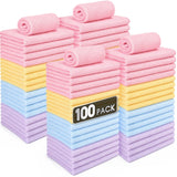 Microfiber Cleaning Cloths Kitchen Towels 10 x 10 Inch, 100 Pcs, Multicolor