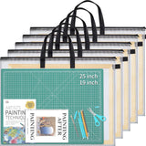 YOPCDJ 5 Pcs 25x19 inches Art Portfolio Case, Storage Chart Art Portfolio Bag with Handle, Zippered Storage Folder for Bulletin 