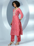 Libas Women'S Pure Cotton Kurta Set (48892_Coral Coral Xs