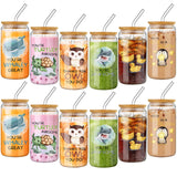 Tioncy 12 Pcs Employee Appreciation Gifts Thank You Gifts for Staff Coworker 16 oz Animal Pun Glass Inspirational Can Drinking C