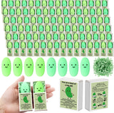 Wettarn 50 Sets Appreciation Pickle Gifts Cute Stress Balls with Support Gift Boxes Adults Party Favors for Employee Coworker Fr