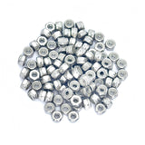 100Pcs 8#-32 Nylon Insert Hex Lock Nuts, 304 Stainless Steel Locknuts,Standard Inch Thread Nylock Nuts,Silver Tone