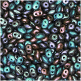 Czech Superduo Two-Hole Seed Beads Super Duo 5mm x 2.5mm 24GM Polychrome Mix