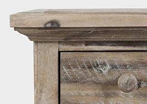 Jofran Inc. Rustic Shores Farmhouse Usb Charging End Table With Storage, Grey Wash