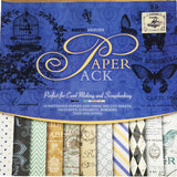 S&B 27 Sheets Vintage Scrapbook Paper Pad 12 x 12 Classic Origami Wrapping Book Craft DIY Card Making Damask Art Alphabet/Phot