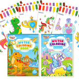 FEREDO KIDS Watercolor Coloring Books for Kids: 2 Pack Arts and Crafts Paint Drawing Paper Kits for Toddlers Boys Girls Ages 4-8