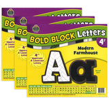 Teacher Created Resources Modern Farmhouse Bold Block 4 Letters Combo Pack, 230 Pieces Per Pack, 3 Packs