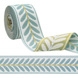 yuuzue 10.9 Yards Jacquard Ribbon Fabric Trim 2.4 Inch Leaf Pattern Jacquard Woven Embroidery Decorative Ribbon for DIY Sewing C