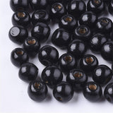 Craftdady 200pcs Round Black Natural Wood Spacer Beads 10mm Wooden Ball Rondelle Loose Beads for DIY Jewelry Craft Making Home D