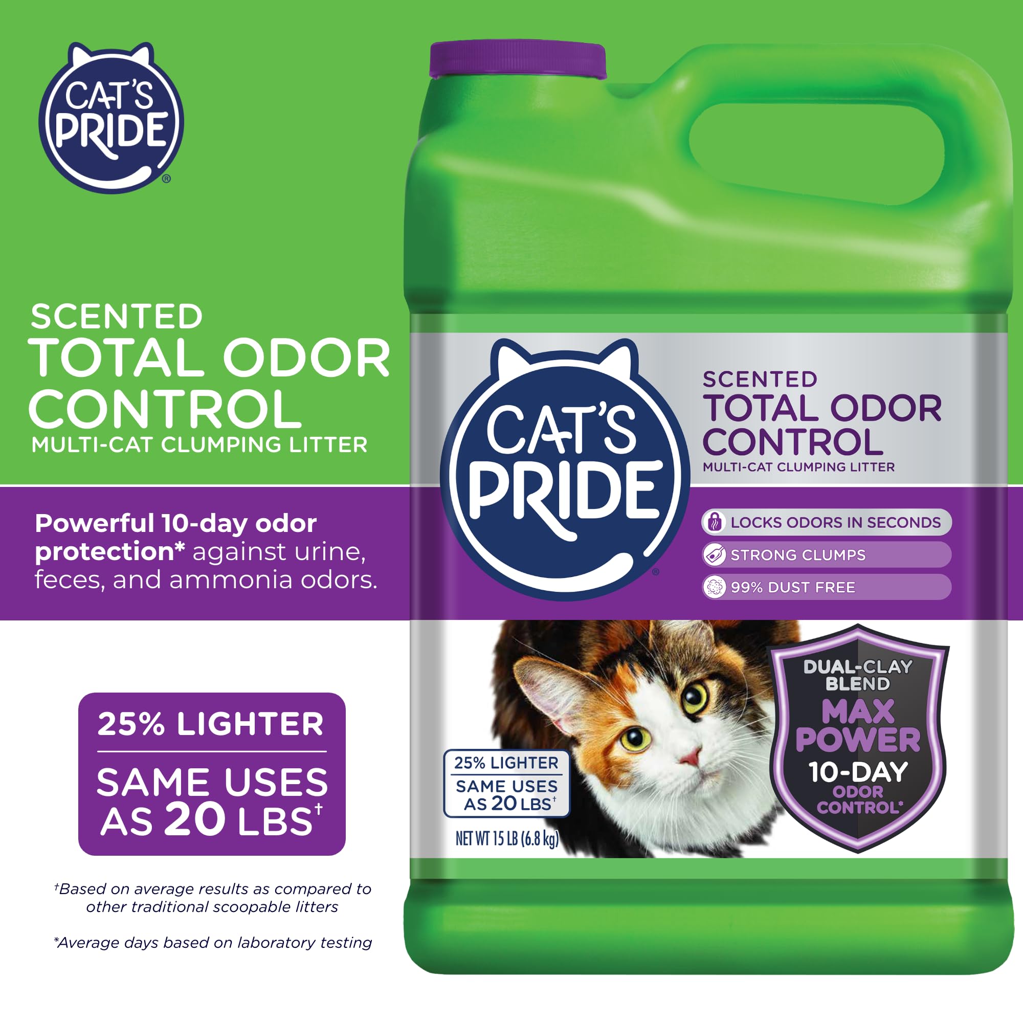 Cat'S Pride Max Power: Total Odor Control - Up To 10 Days Of Powerful Odor Control - Strong Clumping - 99% Dust Free - Multi-Cat