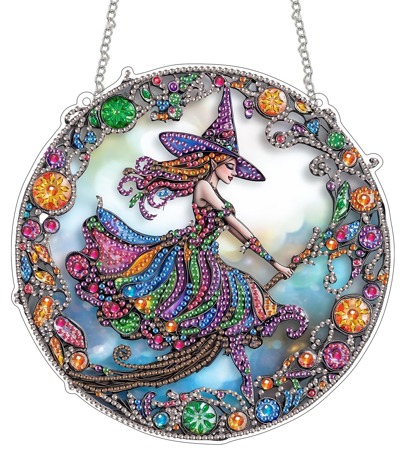 SKRYUIE Hanging Diamond Art Kits for Adults Halloween, DIY Window Pendant Diamond Painting Kit Sun Catcher, Special Shaped Cryst