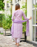 Gosriki Women'S Rayon Blend Straight Printed Kurta With Pant & Dupatta (Welco-Purple-Gs_Xl_Purple_X-Large),Purple,,B0CWRZCDKW