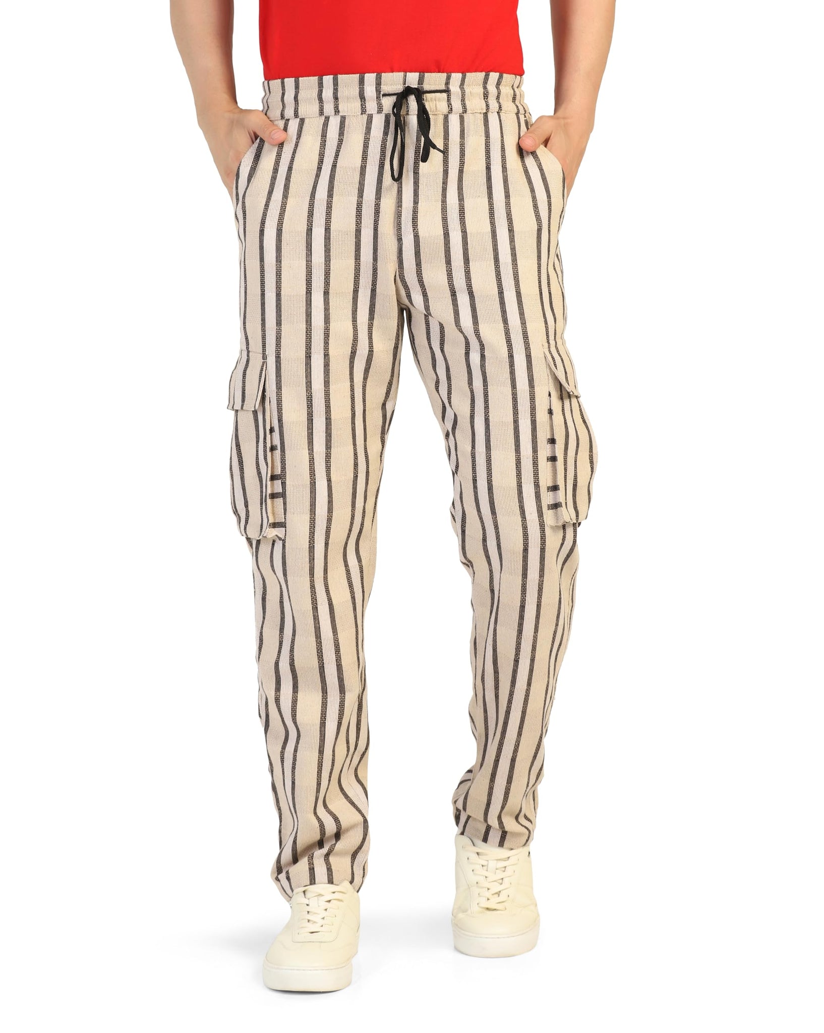 Toplot Men'S Regular Casual Pants (Strip-Trouser-5206-Beige-32_Beige,Beige,32,B0DJKWX9RG