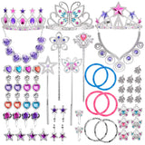 Liberty Imports 50 PCS Princess Jewelry Dress Up Accessories, Pretend Play Set Jewelry Party Favors for Girls Cosplay Party Favo