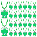 CiciBear 24 Pack Frog Necklace Party Favors with Mardi Gras Beads for Green Frog Girls Baby Shower First Birthday Reptile Campin
