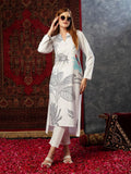 Anni Designer Women'S Cotton Blend Straight Printed Kurta With Pant (Nabhita White-Jl_Xxl_White_Xx-Large),White,2XL,,,