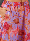 Anni Designer Women'S Cotton Blend Straight Printed Kurta With Palazzo (Chinki Purple-Nw_L_Purple_Large),Purple,L,,,