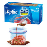 Ziploc Gallon Food Storage Freezer Bags, Stay Open Design with StandUp Bottom, Easy to Fill, 80 Count