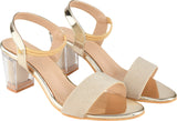Shoetopia Women'S & Girl'S Golden Transparent Block Heels Sandals,Gold,8,B09NC233ZR