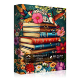 PICKFORU Wildflower Pages Jigsaw Puzzle for Adults, Hummingbird Vintage Book Puzzles, Retro Plant Flower Puzzle 1000 Pieces