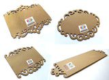 Arohi Art World Combo of 4 MDF Name Boards for DIY and Art & Craft Activities