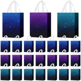 Locmeo 12 Pcs Starry Sky Party Favor Bags with Handles Reusable Non Woven Starry Galaxy Theme Goodie Bags Retro Candy Treat Gift