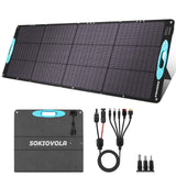 SOKIOVOLA N-Type 16BB 200W Portable Solar Panels for Power Station,IP68 Waterproof ETFE Foldable Solar Panel Kit 25% High Conver