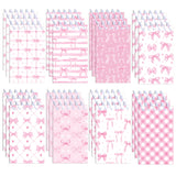 24 Pcs Pink Bow Mini Pocket Notebooks 2.36 x 3.94 Inch Pink Bow Spiral Small Notepads Cute Memo Book Bows Them Birthday Party Fa