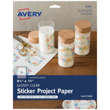 Avery Printable Sticker Paper, Glossy Clear, 8.5 x 11, Laser & Inkjet Printers, 7 Sheets (4397)