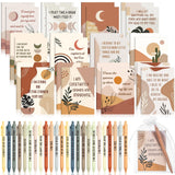 Mooliwe 72 Set/144 Pcs Positive Affirmation Gift Set Gratitude Notebooks with Pens Small Bags Motivational Encouragement Notepad