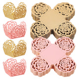 Amosfun 100Pcs Chocolate Truffle Wrappers Hollowed Flower Design Mini Baking Cups Paper Liners for Weddings Birthdays Party Supp