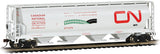 Bachmann Trains - Canadian 4 Bay Cylindrical Grain Hopper - Cn Environmental - Ho Scale, Grey, 8