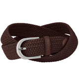 Pinkit Stylish Stretchable Braided Belt For Women/Ladies/Girls (Fits Waist Size 24 To 30) Brown Colour (Pack Of 1)