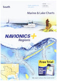Navionics Plus Regions South Marine and Lake Charts on SD/MSD