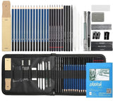 Corslet 41 Piece Drawing Pencils With Sketch Book 16 Pages 6 Hb Sketch Pencils Professional Drawing Kit In Zipper Case, Sketchin