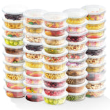 Healthy Packers Plastic Deli Containers with Lids (8oz 50 Sets) - Clear Plastic Containers with Airtight Lids - Great for Your S