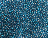 Czech Glass Seed Beads Size:6/0 40 gr / 1.4 oz (Light Blue/Turquoise Silver Lined)